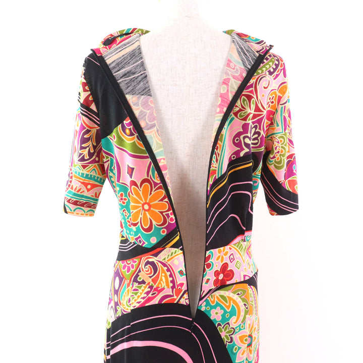Excellent LEONARD FASHION one piece Paisley Pattern High Neck Short Sleeve Long