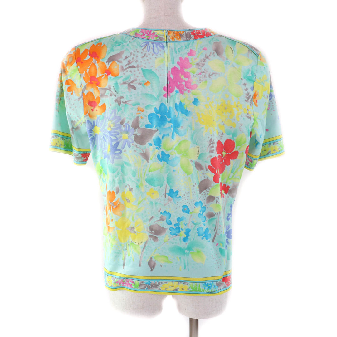 Excellent LEONARD FASHION T-shirt Flower Print Short Sleeve Multi cotton Women L