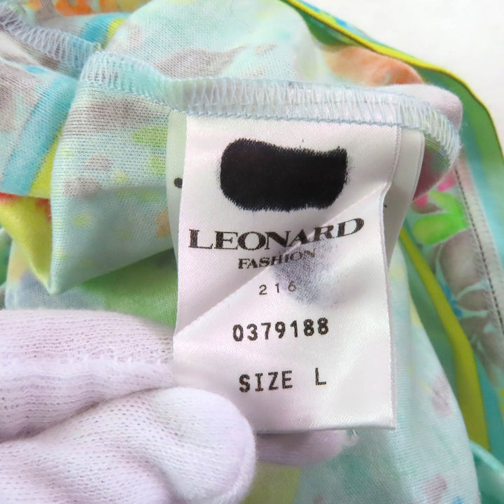 Excellent LEONARD FASHION T-shirt Flower Print Short Sleeve Multi cotton Women L