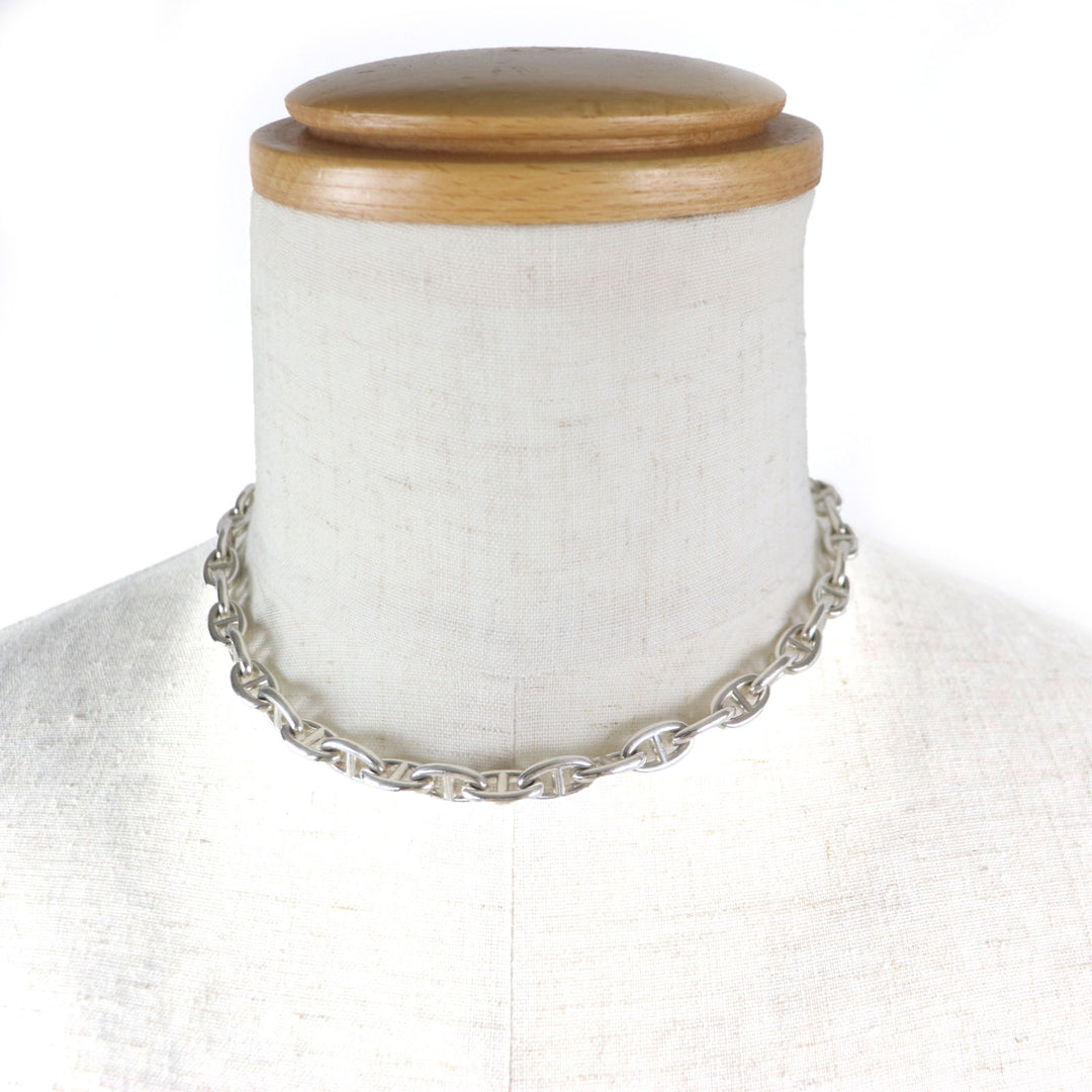 Great HERMES Necklace Chaine d'Ancre PM 43 frames Margiela period Silver SV925