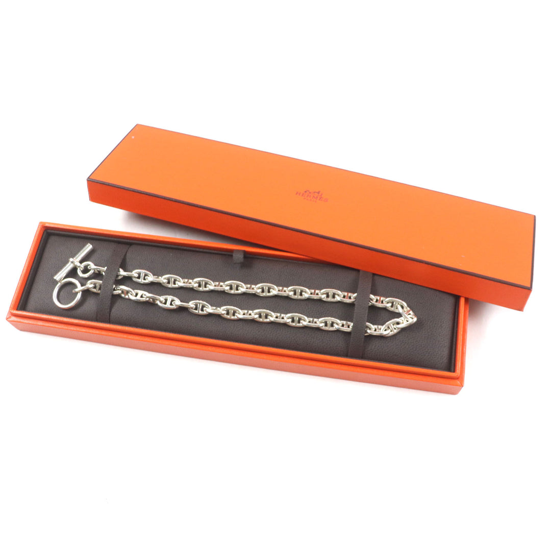 Great HERMES Necklace Chaine d'Ancre PM 43 frames Margiela period Silver SV925