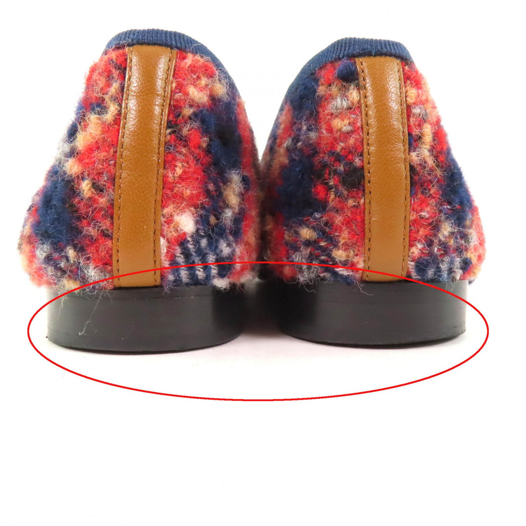 Great CHANEL pumps COCO Mark Ballerina Tweed Flats with Bow and Leather Women