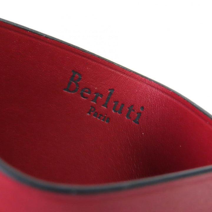 Great Berluti Pass case Bamboo Calligraphy Leather Card Case leather mens