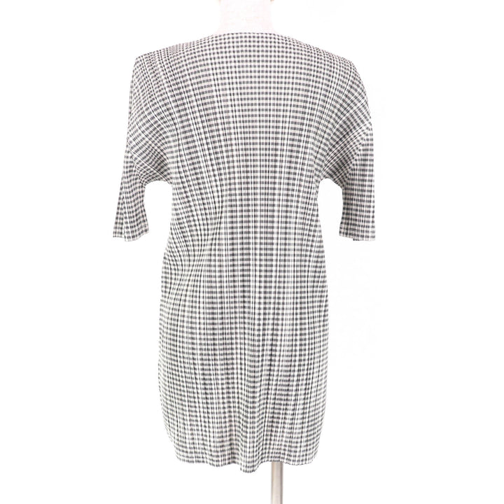 Excellent PLEATS PLEASE one piece Gingham Check Pattern Crew Neck Women 3