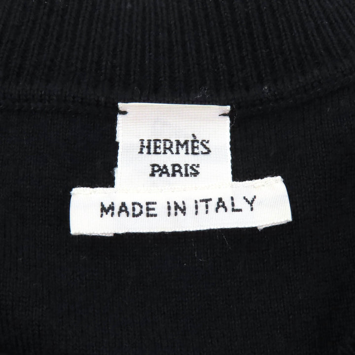 Great HERMES one piece Horse harness pattern knit crew neck silk Women 40