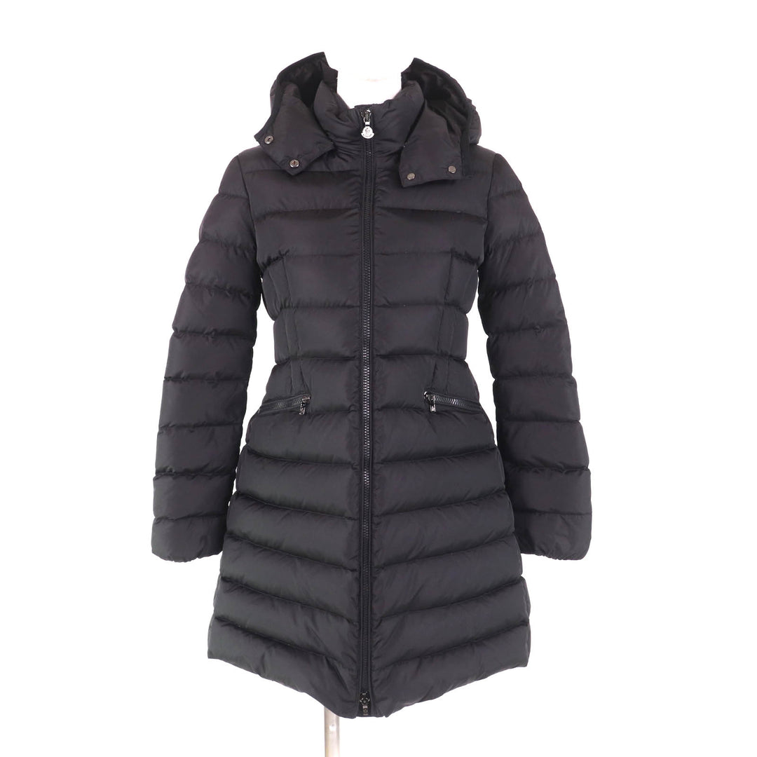 Great MONCLER down coat CHARPAL Hood with logo patch ZIP UP black Nylon Women