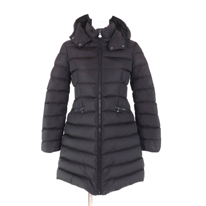 Great MONCLER down coat CHARPAL Hood with logo patch ZIP UP black Nylon Women