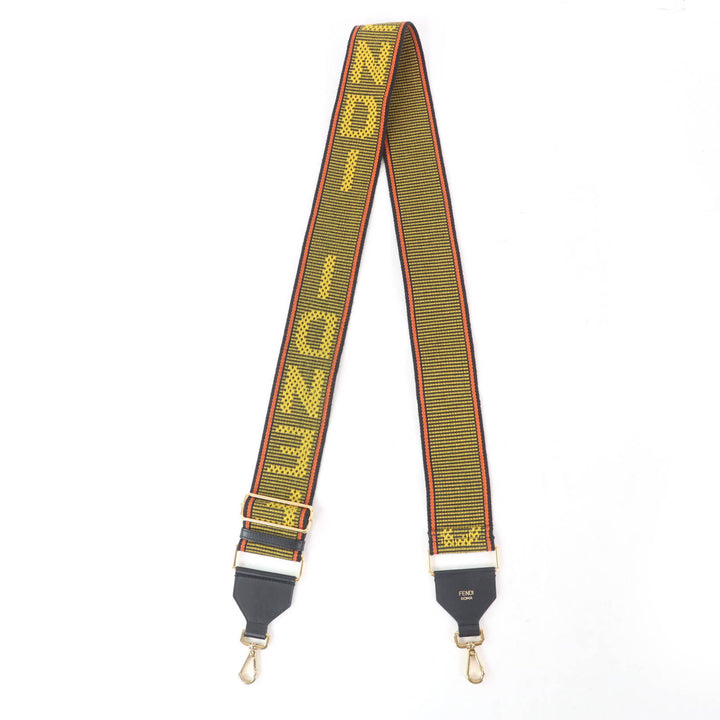 Great FENDI Shoulder strap Strap you Logo-print leather multicolor Women 8AV386