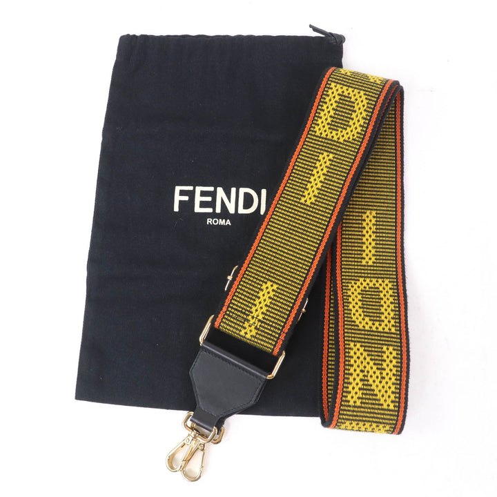 Great FENDI Shoulder strap Strap you Logo-print leather multicolor Women 8AV386