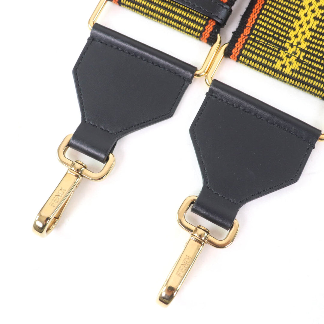Great FENDI Shoulder strap Strap you Logo-print leather multicolor Women 8AV386