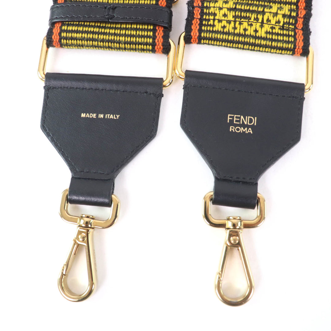 Great FENDI Shoulder strap Strap you Logo-print leather multicolor Women 8AV386