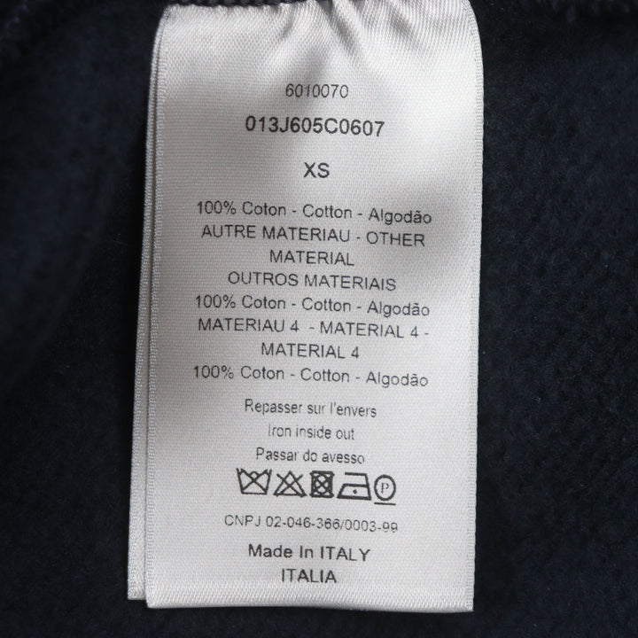 Great DIOR hoodie Oblique pile fleece pullover Navy cotton mens XS 013J605C0607