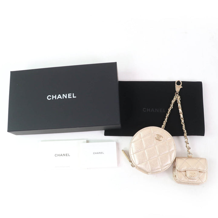 Pristine CHANEL Coin case Matelasse Coin case AirPods Pro case 2024 Years Gift