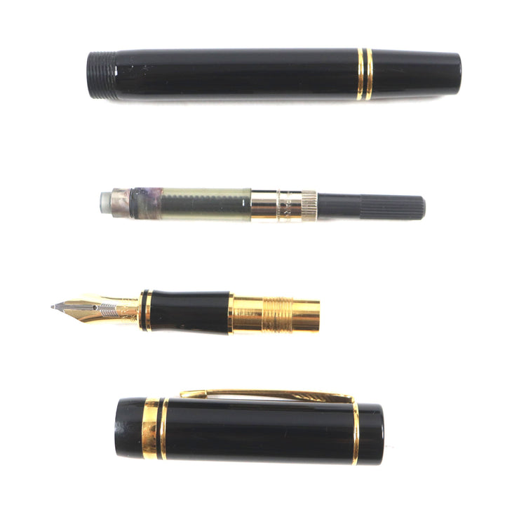 Very Good PARKER fountain pen Duofold Black GT International Early type 18K