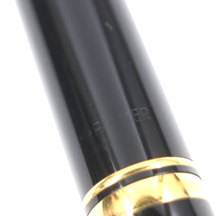 Very Good PARKER fountain pen Duofold Black GT International Early type 18K