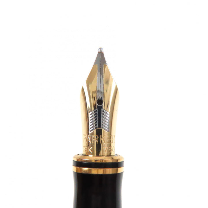 Very Good PARKER fountain pen Duofold Black GT International Early type 18K
