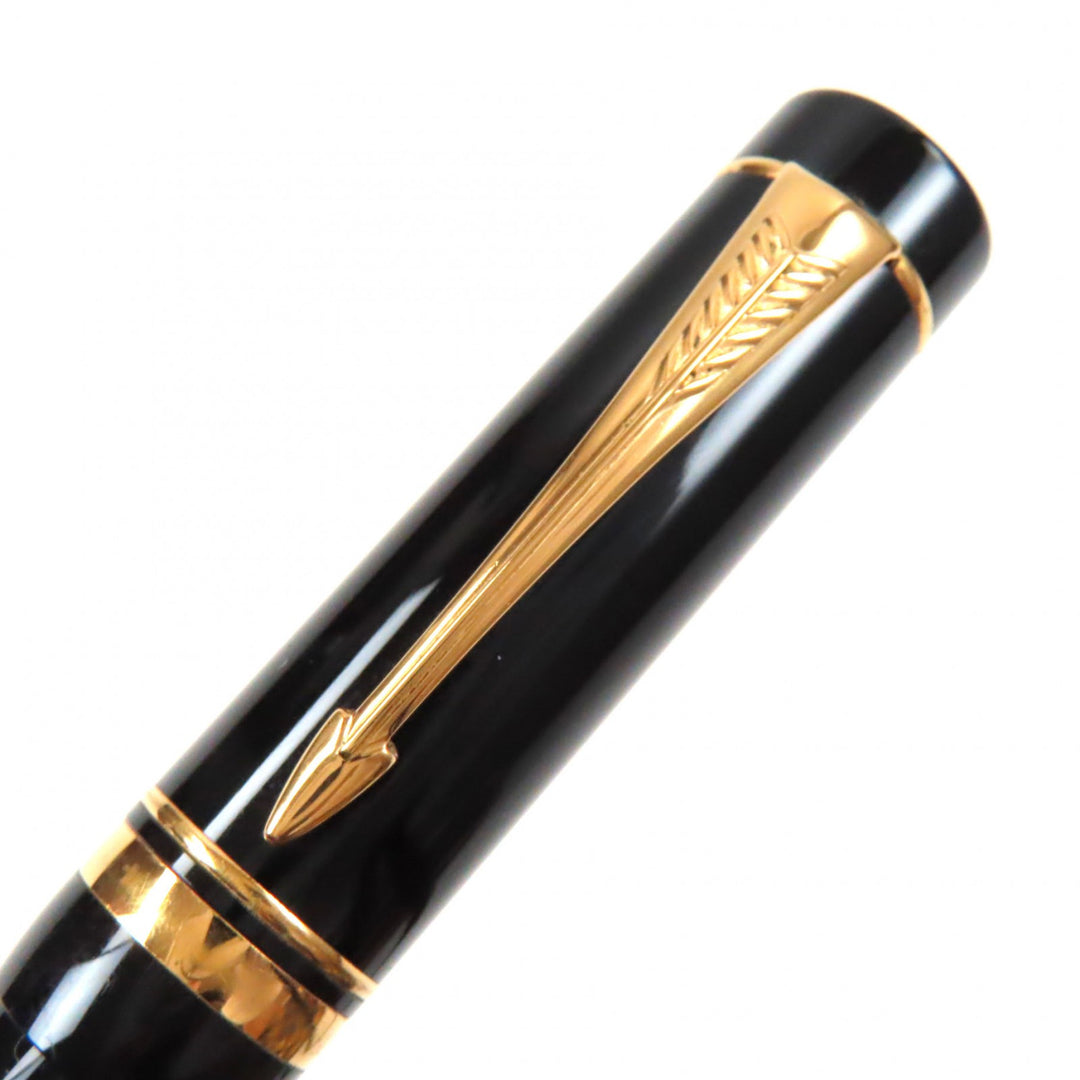 Very Good PARKER fountain pen Duofold Black GT International Early type 18K