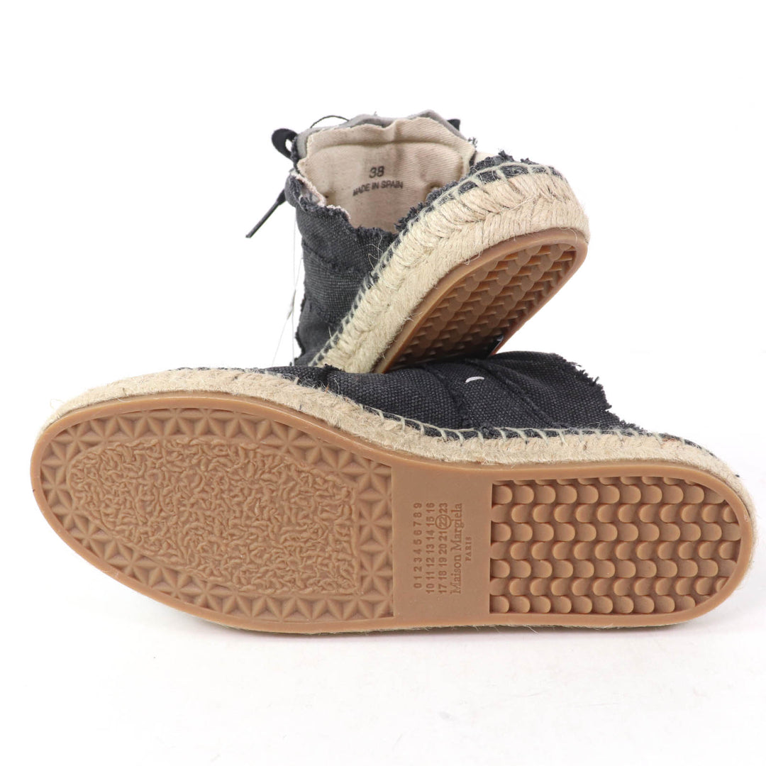 Pristine Maison Margiela 22 Leather shoes lace-up espadrilles black Women 38