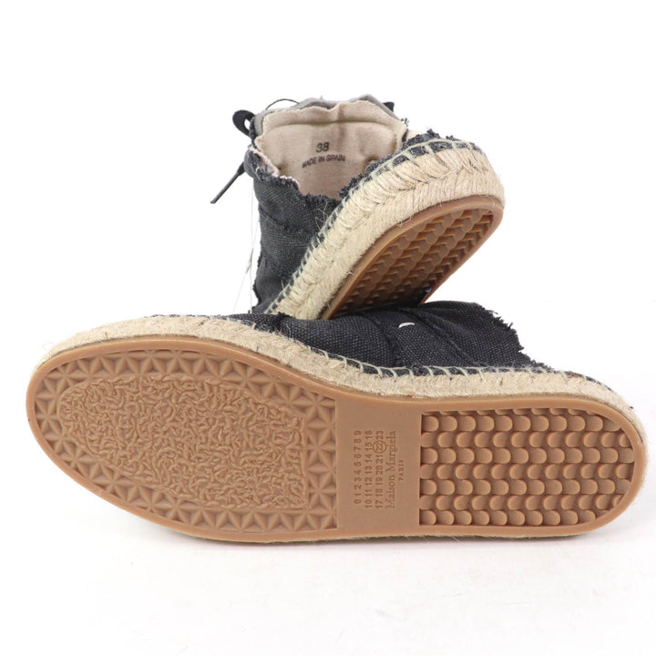 Pristine Maison Margiela 22 Leather shoes lace-up espadrilles black Women 38