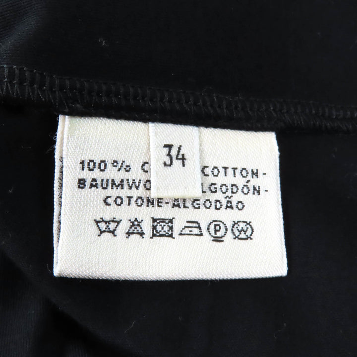 Excellent HERMES T-shirt Pocket embroidery design Boat neck 3/4 sleeves black