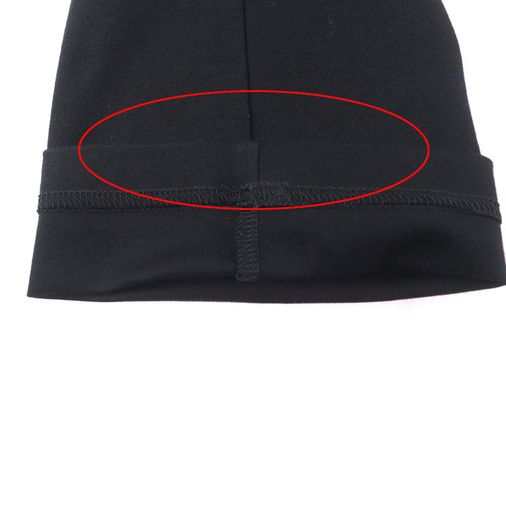 Excellent HERMES T-shirt Pocket embroidery design Boat neck 3/4 sleeves black