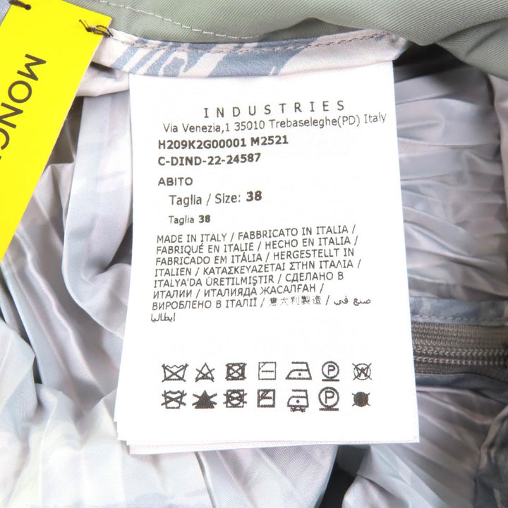 Pristine MONCLER GENIUS 4×HYKE one piece ABITO, long length, Pleated Gray 38