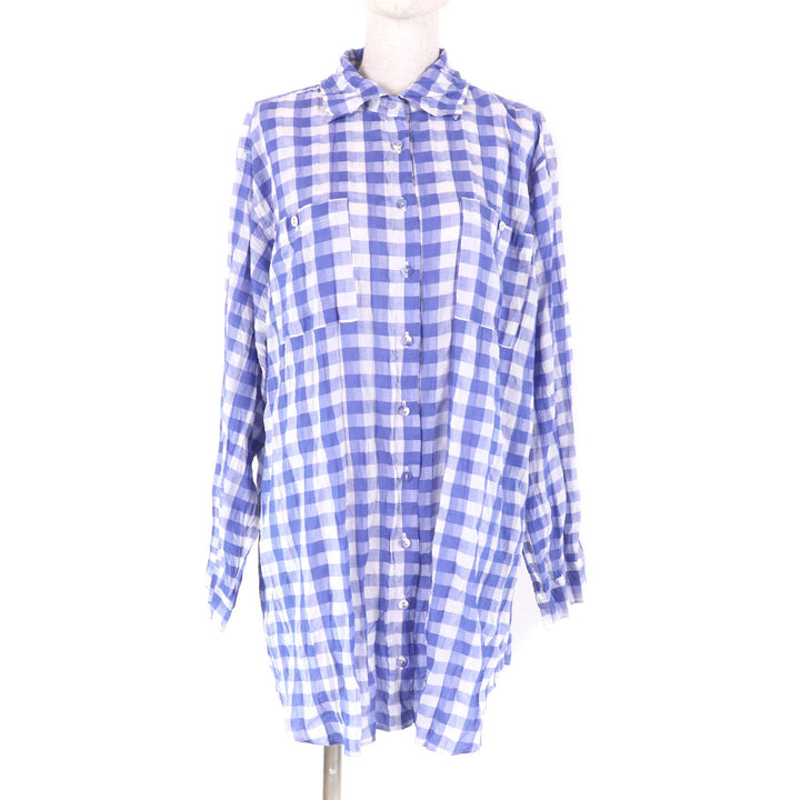 Excellent PLEATS PLEASE Long sleeve shirt Blue white Women 3 PP43-PJ463