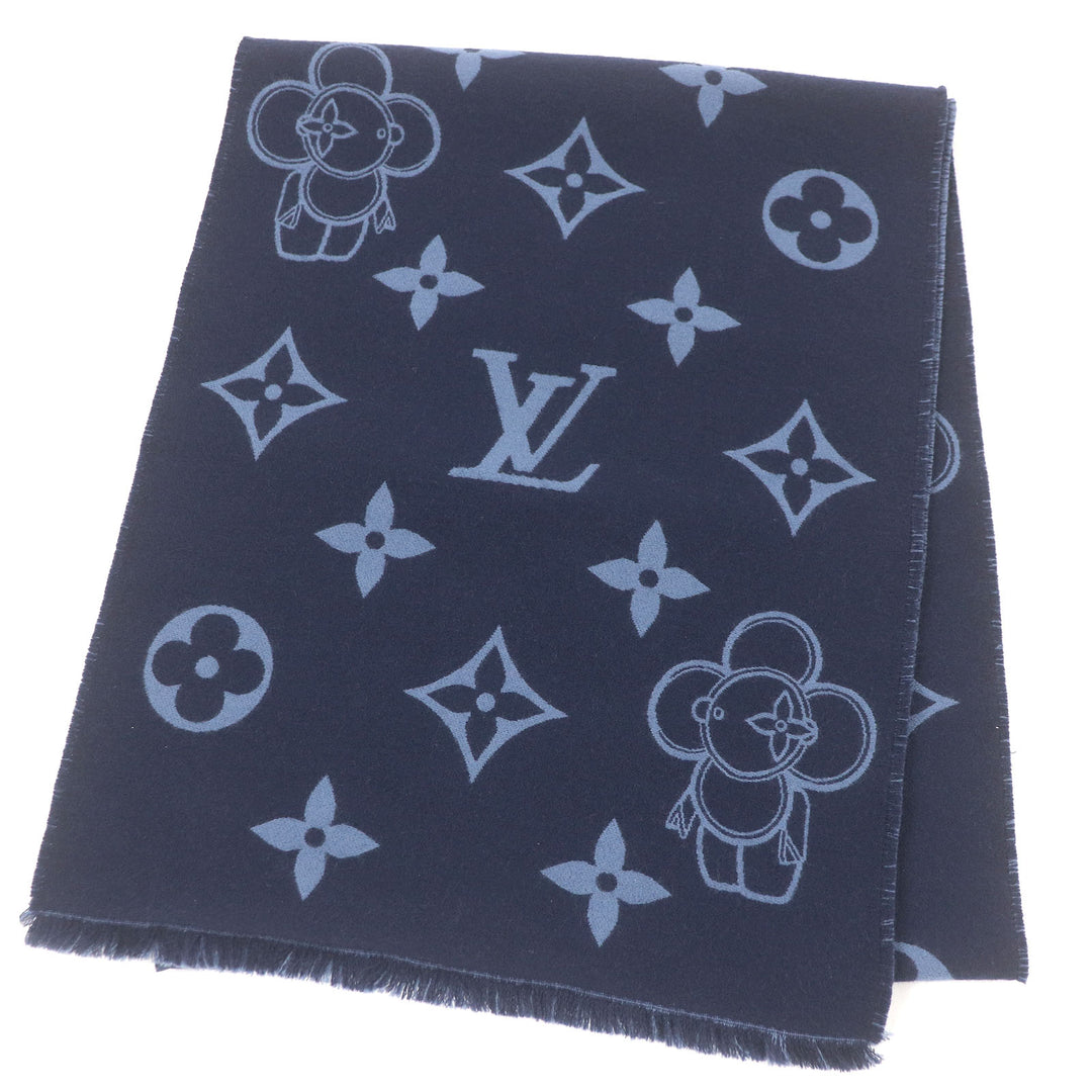 Excellent LOUIS VUITTON Scarf Scarf Monogram Vivienne fringe wool mens M77129