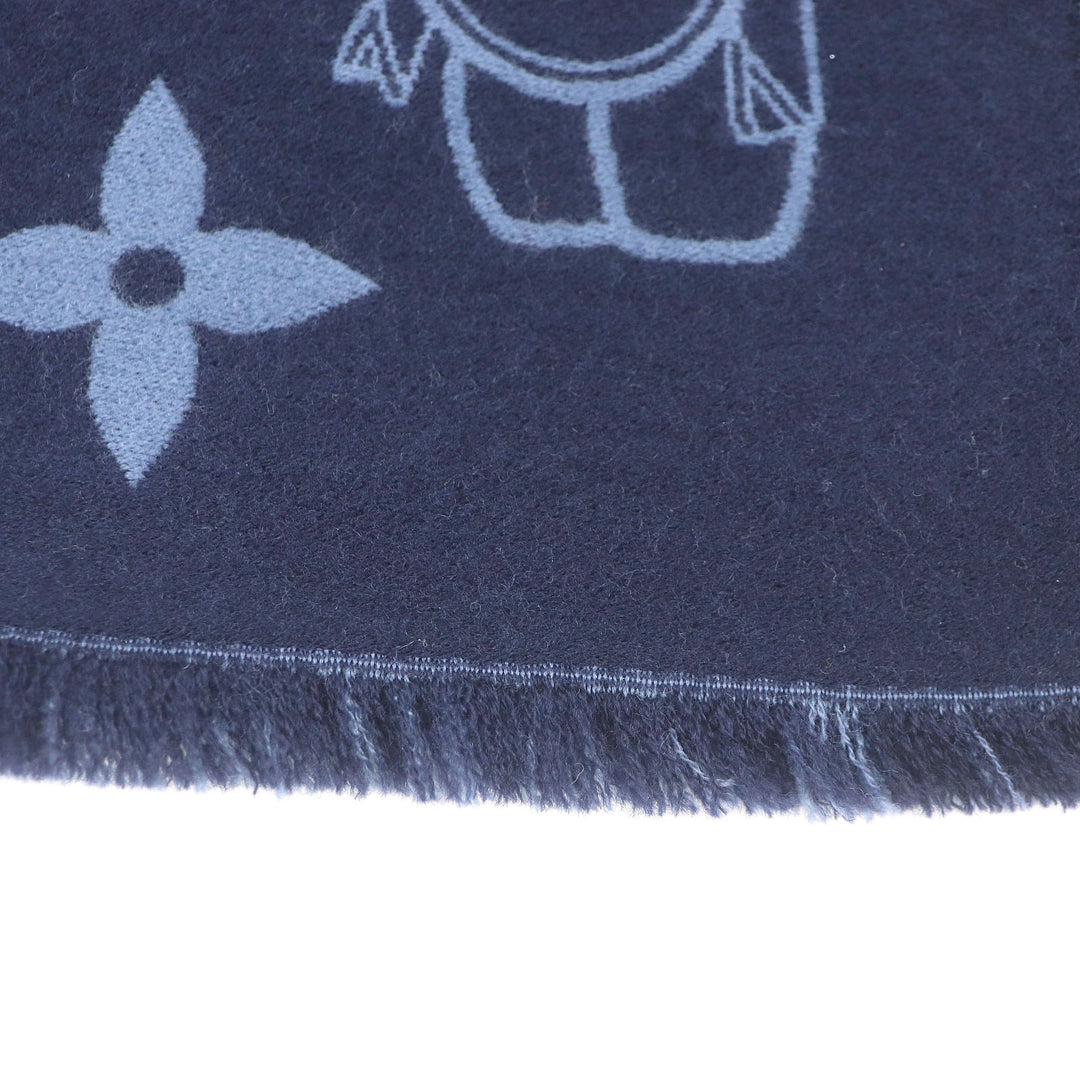Excellent LOUIS VUITTON Scarf Scarf Monogram Vivienne fringe wool mens M77129