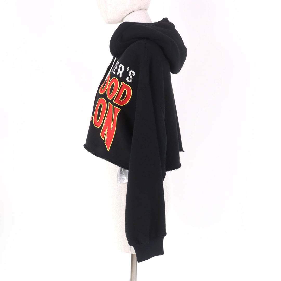 Excellent GUCCI hoodie Hollywood Babylon cropped hoodie black Women XXS 688197