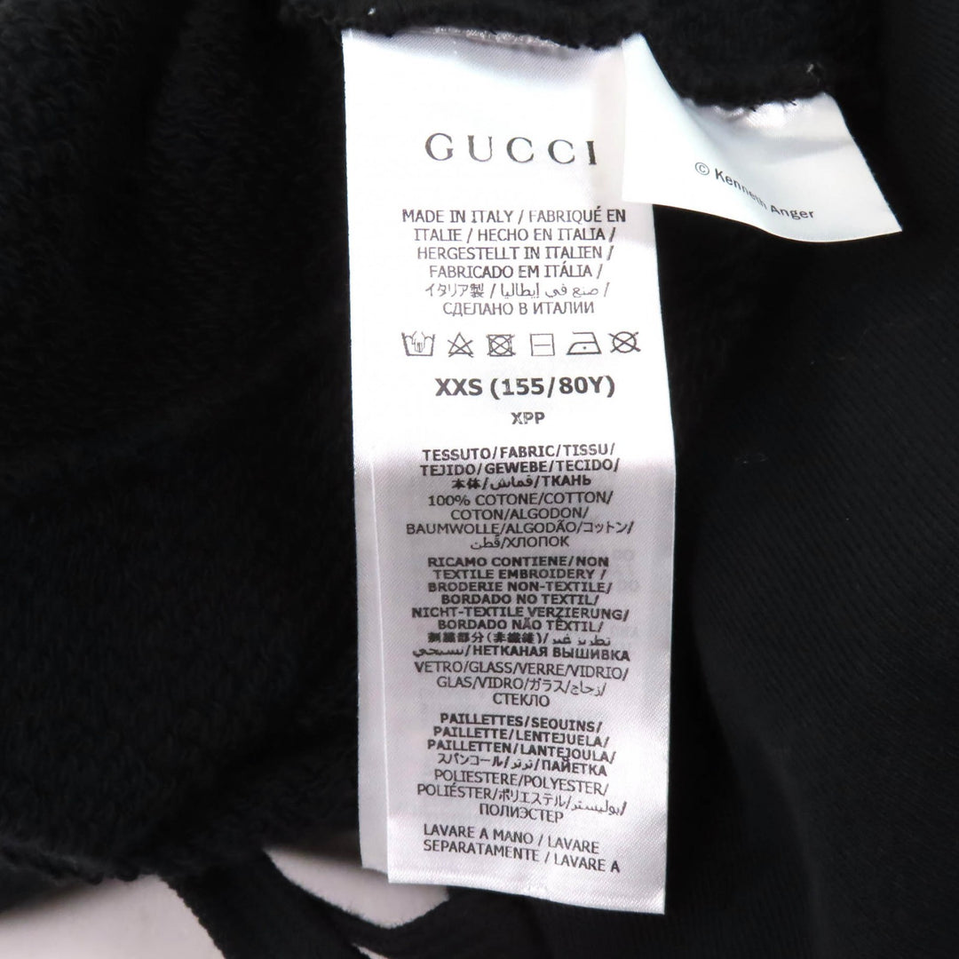 Excellent GUCCI hoodie Hollywood Babylon cropped hoodie black Women XXS 688197