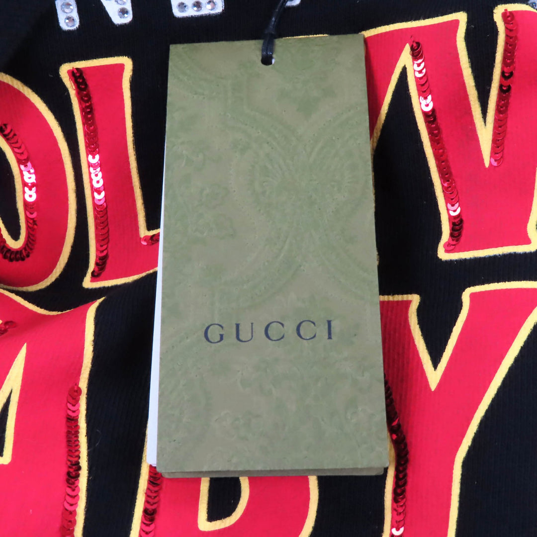 Excellent GUCCI hoodie Hollywood Babylon cropped hoodie black Women XXS 688197