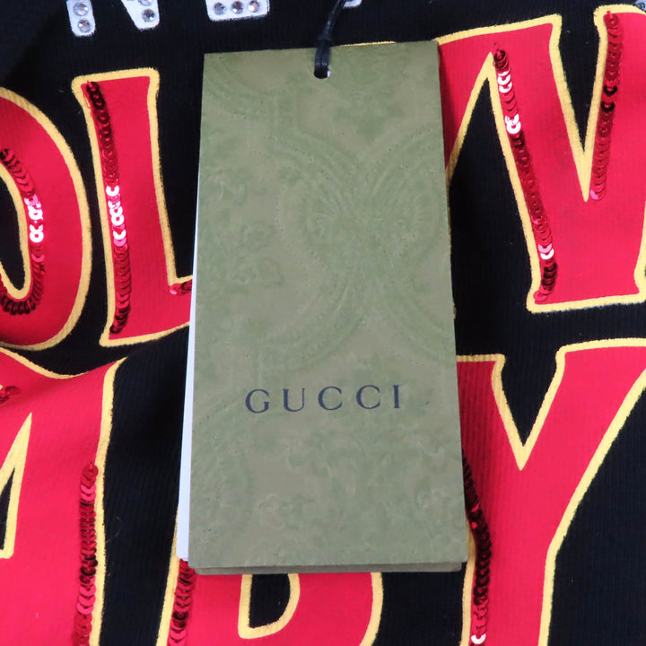Excellent GUCCI hoodie Hollywood Babylon cropped hoodie black Women XXS 688197