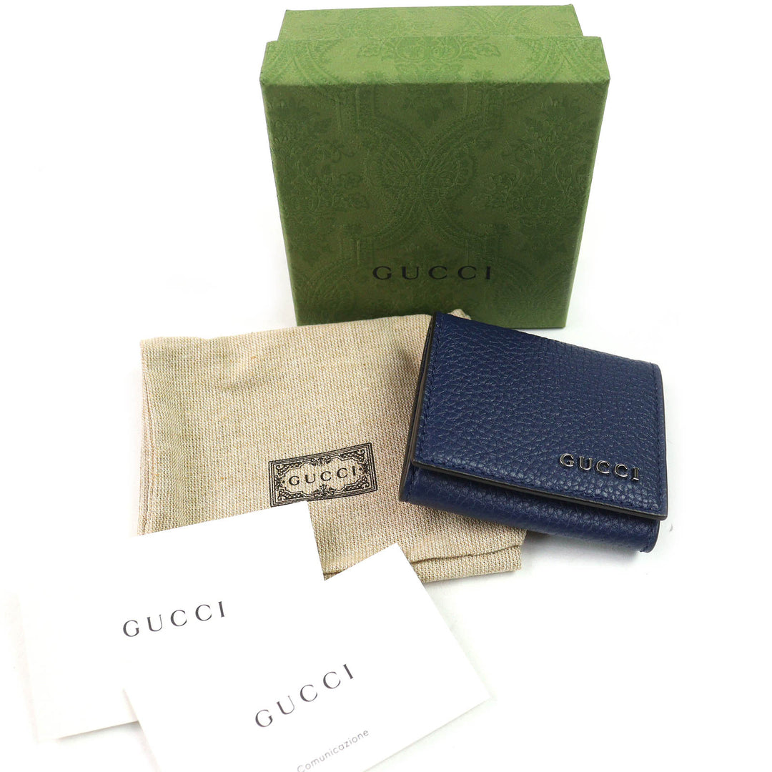 Pristine GUCCI Coin case Compact Wallet Current Product Blue Agat leather mens