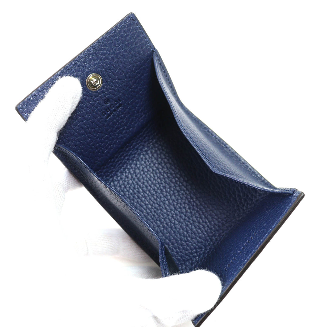 Pristine GUCCI Coin case Compact Wallet Current Product Blue Agat leather mens