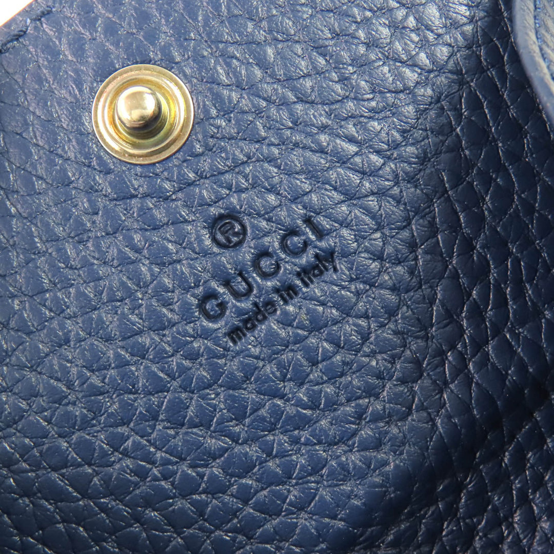 Pristine GUCCI Coin case Compact Wallet Current Product Blue Agat leather mens