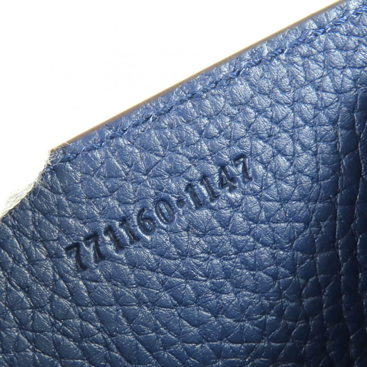 Pristine GUCCI Coin case Compact Wallet Current Product Blue Agat leather mens