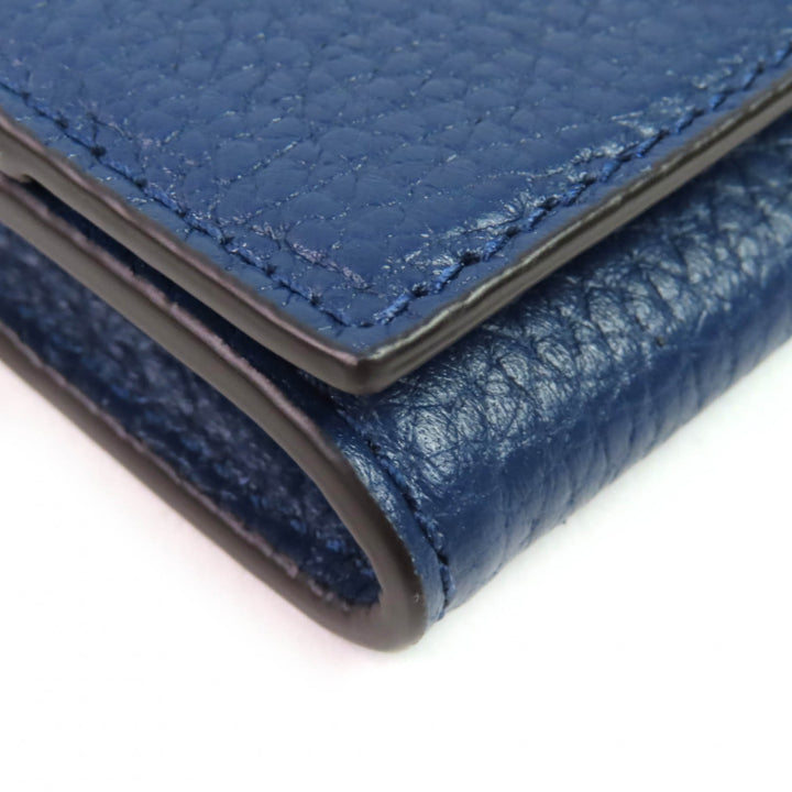 Pristine GUCCI Coin case Compact Wallet Current Product Blue Agat leather mens
