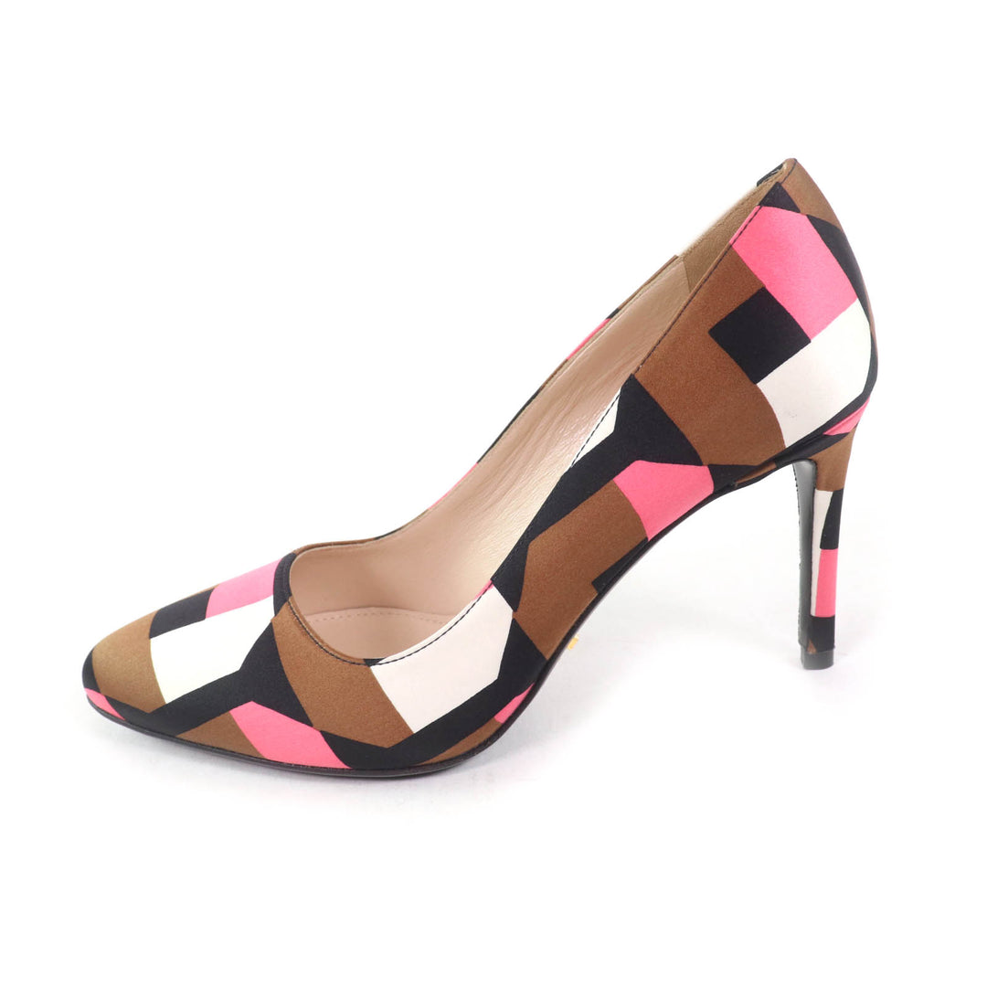 Pristine PRADA pumps All-over print pointed toe stiletto heels Multi silk Women