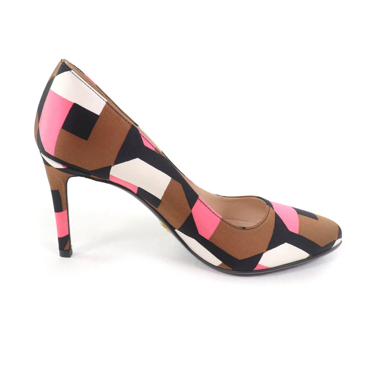 Pristine PRADA pumps All-over print pointed toe stiletto heels Multi silk Women