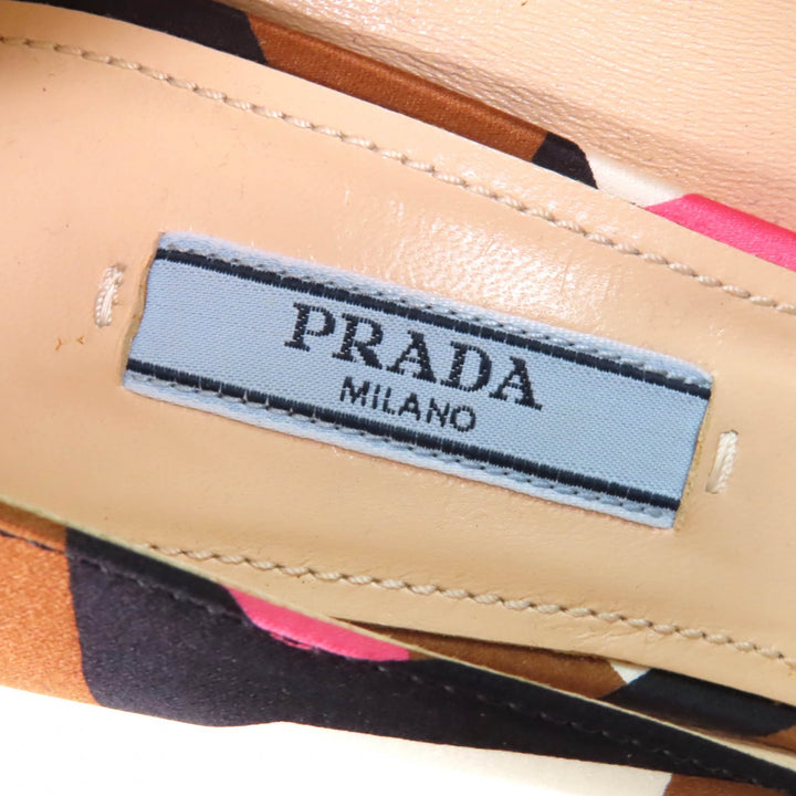 Pristine PRADA pumps All-over print pointed toe stiletto heels Multi silk Women
