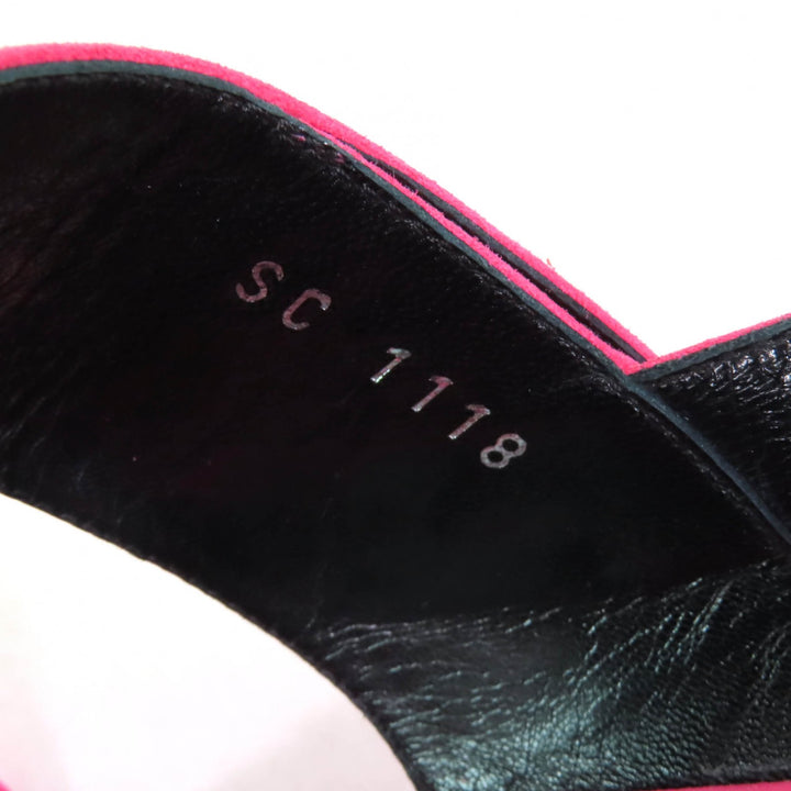Very Good LOUIS VUITTON Sandals Essential V Backstrap pink Suede leather Women