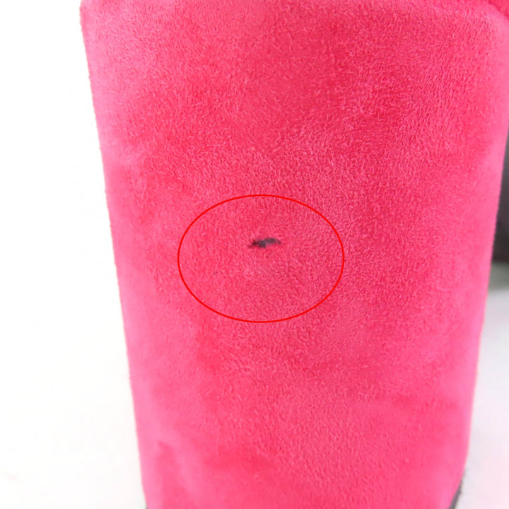 Very Good LOUIS VUITTON Sandals Essential V Backstrap pink Suede leather Women