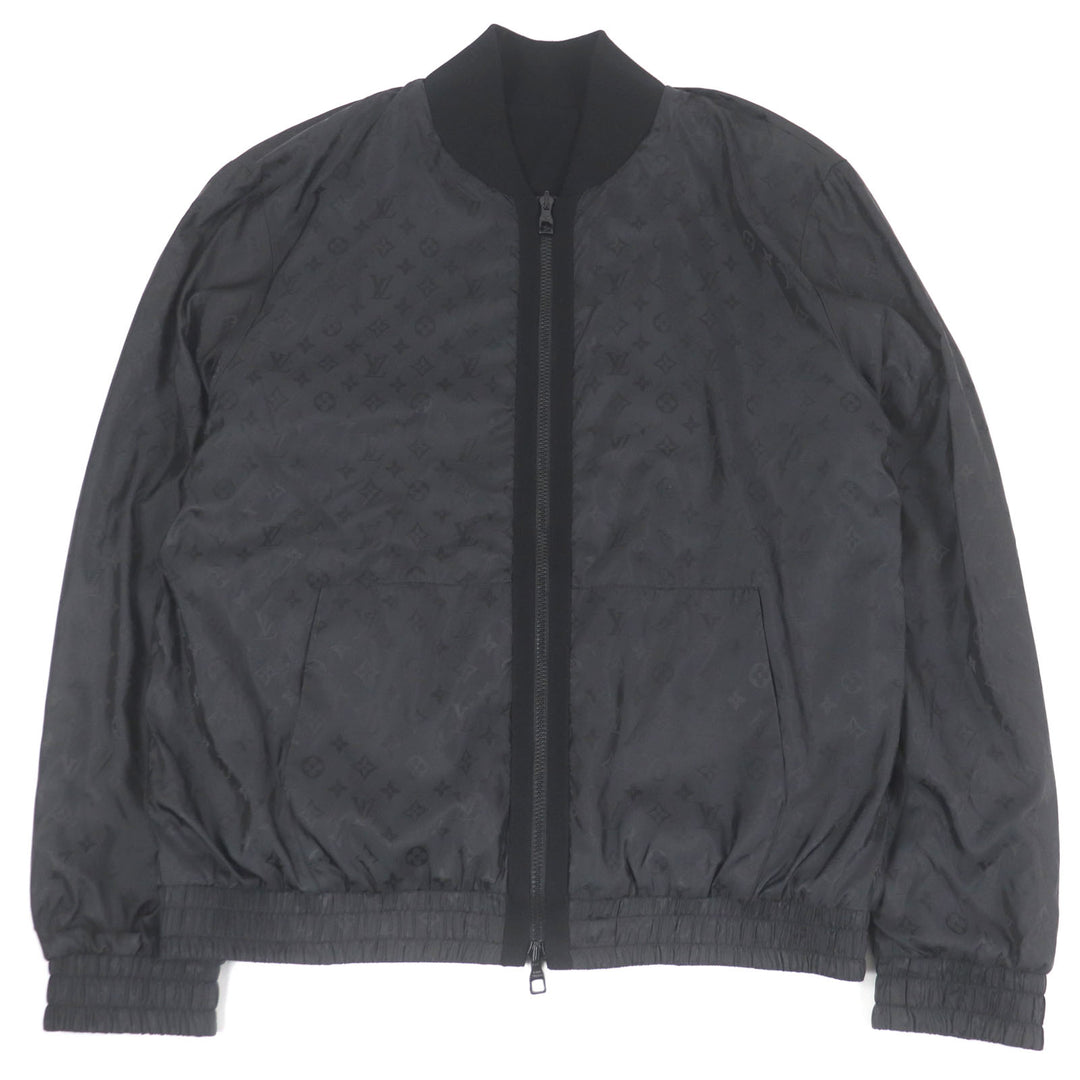 LOUIS VUITTON Bomber jacket Monogram reversible black cotton mens XL
