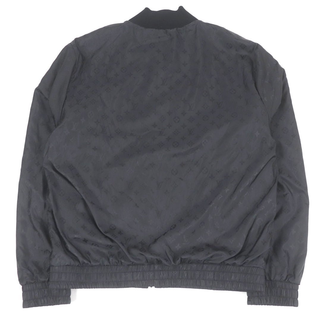 LOUIS VUITTON Bomber jacket Monogram reversible black cotton mens XL