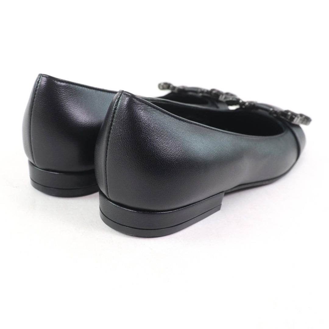 Pristine Sergio Rossi pumps SR PRINCE Jeweled square toe leather black leather 35 A92270
