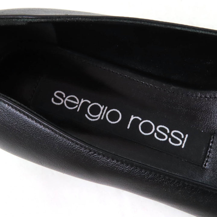 Pristine Sergio Rossi pumps SR PRINCE Jeweled square toe leather black leather 35 A92270