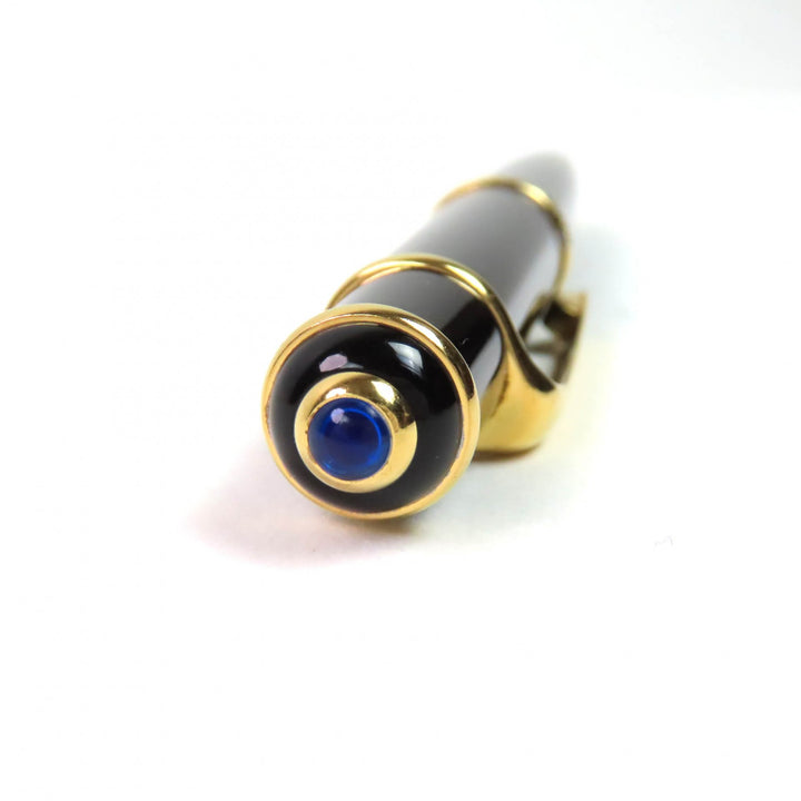 Great Cartier Ballpoint pen Diaboro de Cartier Blue Gemstone Twisted Black gold mens