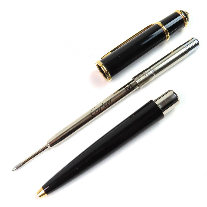 Great Cartier Ballpoint pen Diaboro de Cartier Blue Gemstone Twisted Black gold mens