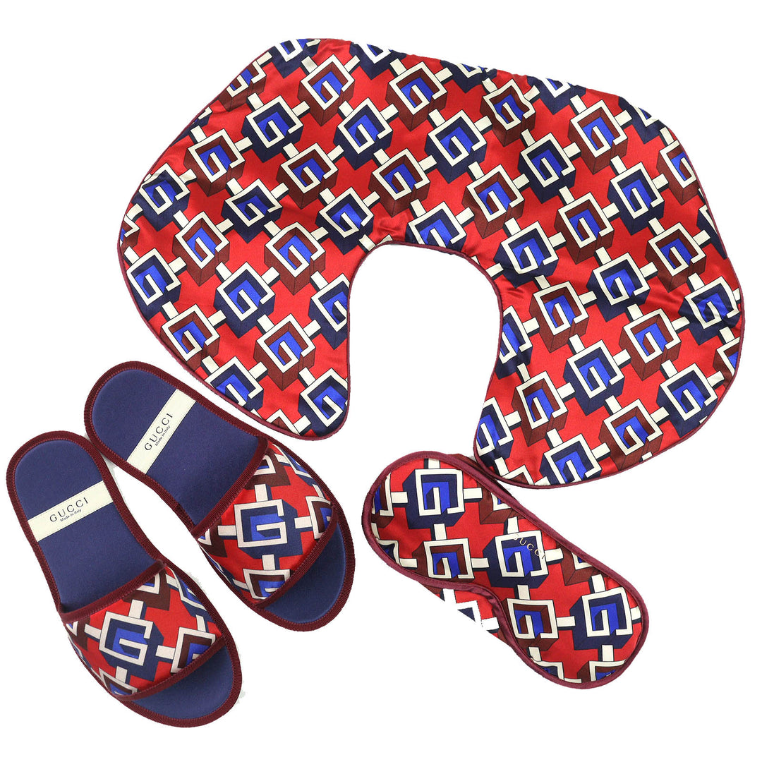 Pristine GUCCI Other set Geometric Travel Set Eye mask, air pillow, slippers